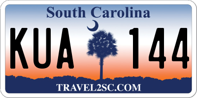 SC license plate KUA144