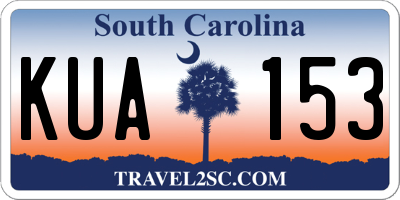 SC license plate KUA153