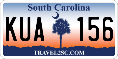 SC license plate KUA156