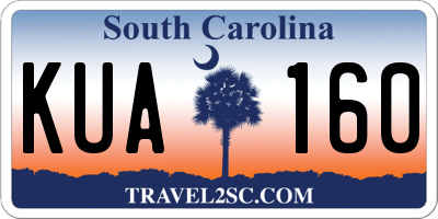 SC license plate KUA160