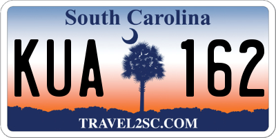 SC license plate KUA162