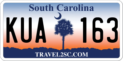 SC license plate KUA163