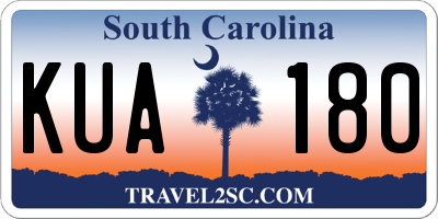 SC license plate KUA180