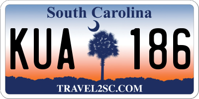 SC license plate KUA186