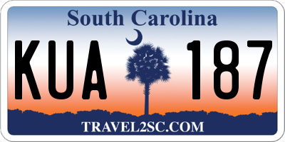 SC license plate KUA187