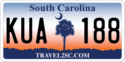 SC license plate KUA188