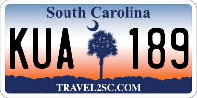 SC license plate KUA189