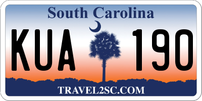 SC license plate KUA190