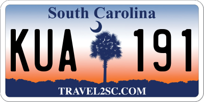 SC license plate KUA191