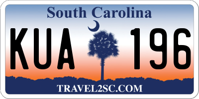 SC license plate KUA196