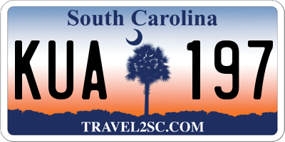 SC license plate KUA197