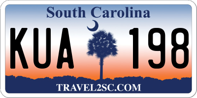 SC license plate KUA198