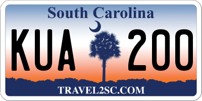 SC license plate KUA200