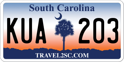SC license plate KUA203