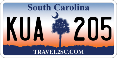 SC license plate KUA205