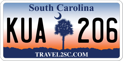 SC license plate KUA206