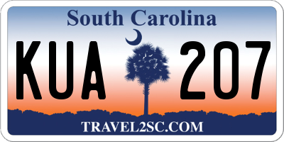 SC license plate KUA207