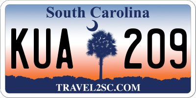 SC license plate KUA209