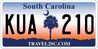 SC license plate KUA210