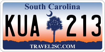 SC license plate KUA213