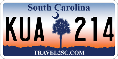 SC license plate KUA214