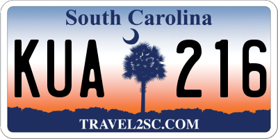 SC license plate KUA216