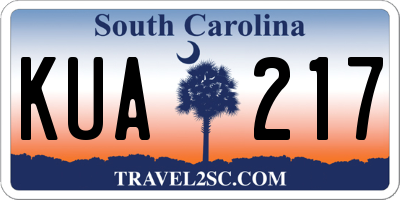 SC license plate KUA217
