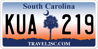 SC license plate KUA219