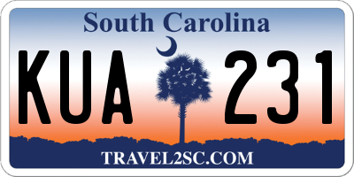 SC license plate KUA231