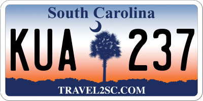 SC license plate KUA237