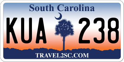 SC license plate KUA238