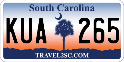 SC license plate KUA265