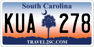 SC license plate KUA278