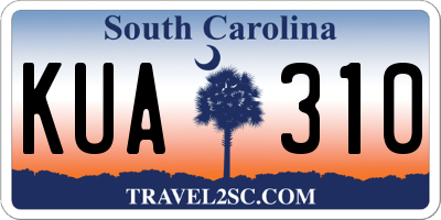 SC license plate KUA310