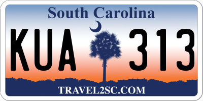 SC license plate KUA313