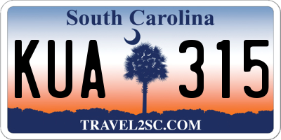 SC license plate KUA315