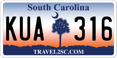 SC license plate KUA316