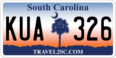 SC license plate KUA326