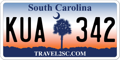 SC license plate KUA342