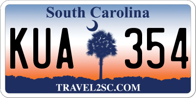 SC license plate KUA354