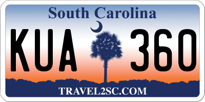SC license plate KUA360