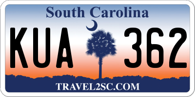 SC license plate KUA362