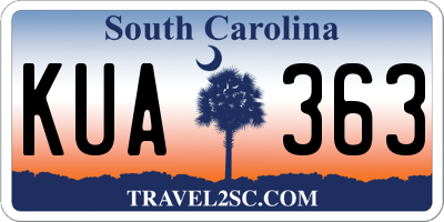 SC license plate KUA363