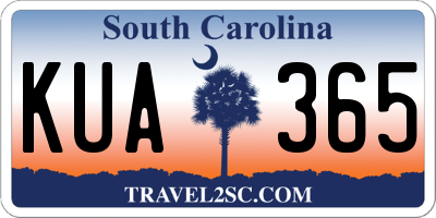 SC license plate KUA365
