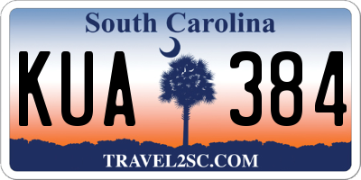 SC license plate KUA384