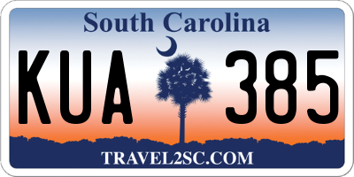 SC license plate KUA385