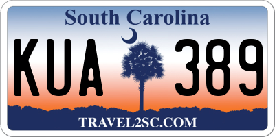 SC license plate KUA389