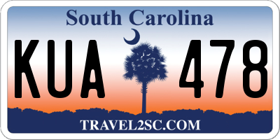 SC license plate KUA478