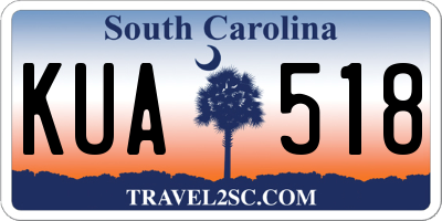 SC license plate KUA518