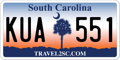 SC license plate KUA551